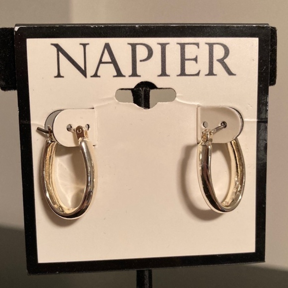 Napier Two-Tone Gold and Silver Hoop Earrings